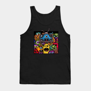 Monsters Doodle Old TV Tank Top